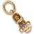 Baby Shoe Sept. Birthstone Charm in Yellow Gold Plated