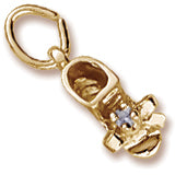 Baby Shoe Dec. Birthstone Charm in Yellow Gold Plated