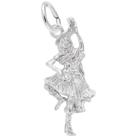 Highland Dancer Charm In 14K White Gold