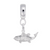 Fish charm dangle bead in Sterling Silver hide-image