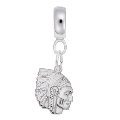 Indian Charm Dangle Bead In Sterling Silver