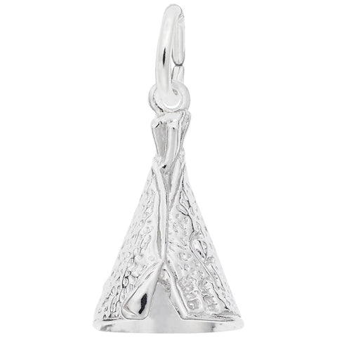 Tee Pee Charm In 14K White Gold