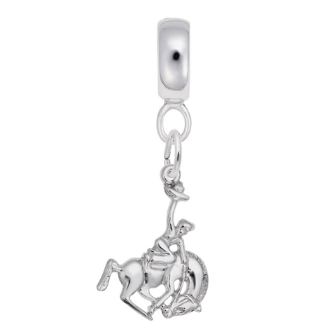 Cowboy Charm Dangle Bead In Sterling Silver