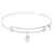 Sterling Silver Sweet Bangle Bracelet With Heart Charm