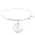 Sterling Silver Tranquil Bangle Bracelet With Anchor Charm