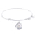 Sterling Silver Tranquil Bangle Bracelet With Mustard Seed Charm