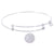 Sterling Silver Confident Bangle Bracelet With Plain Charm Tag Charm