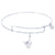 Sterling Silver Pure Bangle Bracelet With I Love You Charm