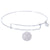 Sterling Silver Pure Bangle Bracelet With Plain Charm Tag Charm