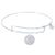 Sterling Silver Pure Bangle Bracelet With Plain Charm Tag Charm