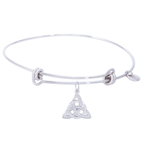 Sterling Silver Balanced Bangle Bracelet With Celtic Circle Of Life Charm