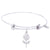 Sterling Silver Balanced Bangle Bracelet With Daisy Charm