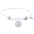 Sterling Silver Balanced Bangle Bracelet With Plain Charm Tag Charm