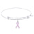Sterling Silver Alluring Bangle Bracelet With Breast Cancer Ribbon Charm