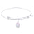 Sterling Silver Alluring Bangle Bracelet With Cupcake - Pink Icing Charm