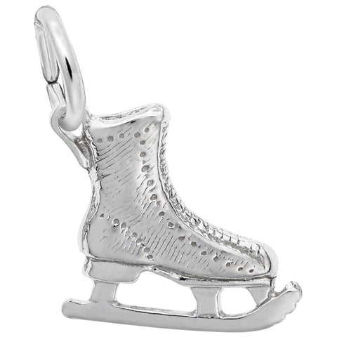 Ice Skate Charm In 14K White Gold