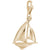 Sailboat Charm in Yellow Gold Plated