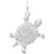 Turtle Charm In 14K White Gold