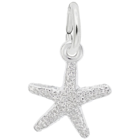 Starfish Charm In 14K White Gold