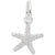 Starfish Charm In 14K White Gold