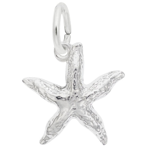 Starfish Charm In 14K White Gold