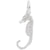 Seahorse Charm In 14K White Gold