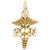 Rn Caduceus Charm In Yellow Gold