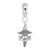 Rn Caduceus Charm Dangle Bead In Sterling Silver