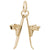 Skis Charm In Yellow Gold