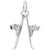 Skis Charm In Sterling Silver