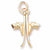 Skis charm in Yellow Gold Plated hide-image