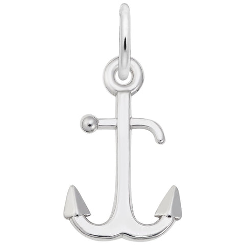 Anchor Charm In 14K White Gold