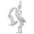 Stork Charm In 14K White Gold