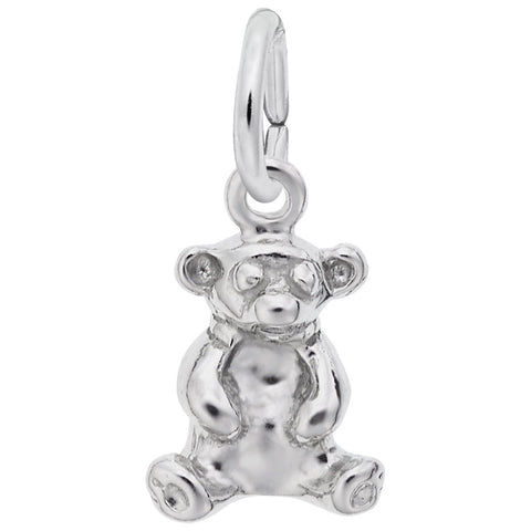 Bear Charm In 14K White Gold