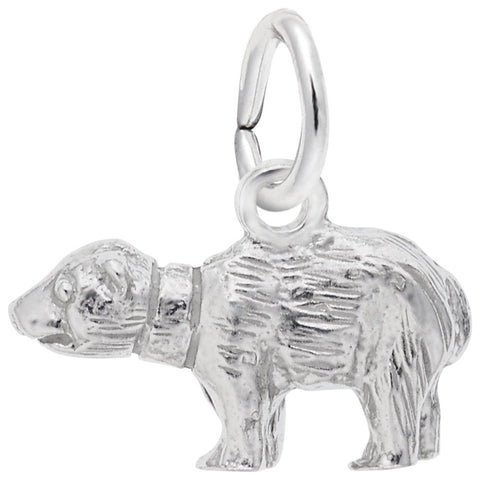 Bear Charm In 14K White Gold