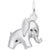 Elephant Charm In 14K White Gold