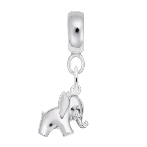 Elephant Charm Dangle Bead In Sterling Silver