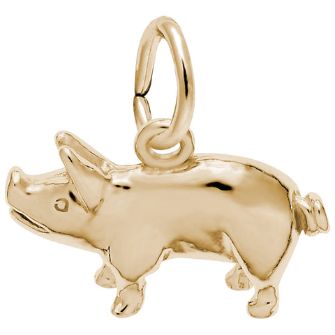 Pig Charm In Yellow Gold