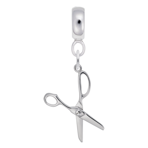Scissors Charm Dangle Bead In Sterling Silver