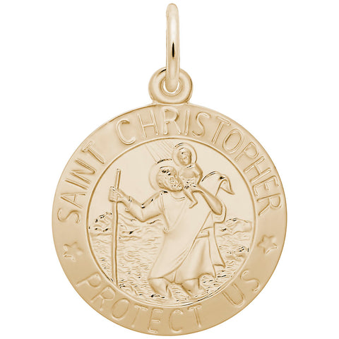 St. Christopher Charm in Yellow Gold Plated