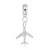 Airplane charm dangle bead in Sterling Silver hide-image