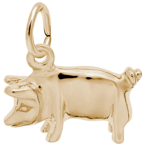 Pig Charm in Yellow Gold Plated