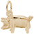 Pig Charm in Yellow Gold Plated