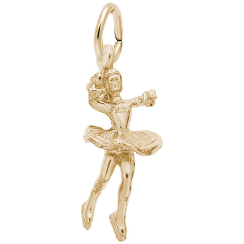Ice Skater Charm in Yellow Gold Plated