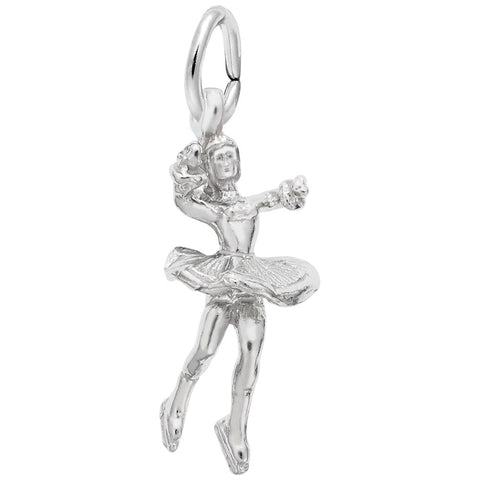 Ice Skater Charm In 14K White Gold