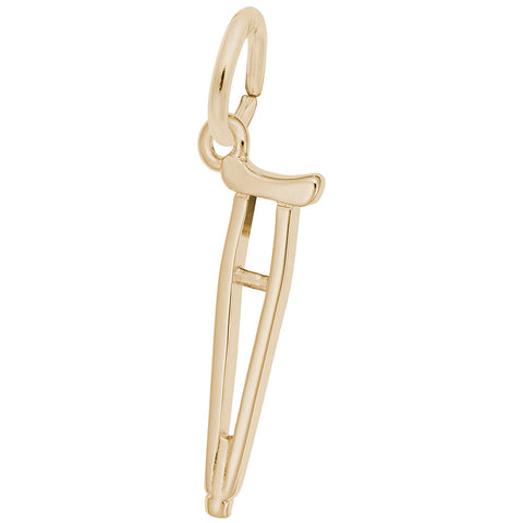 Crutch Charm In Yellow Gold