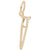 Crutch Charm In Yellow Gold