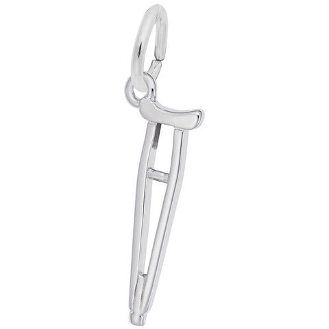 Crutch Charm In 14K White Gold