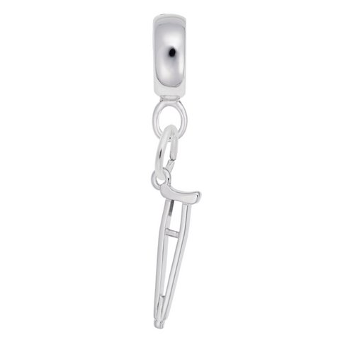 Crutch Charm Dangle Bead In Sterling Silver