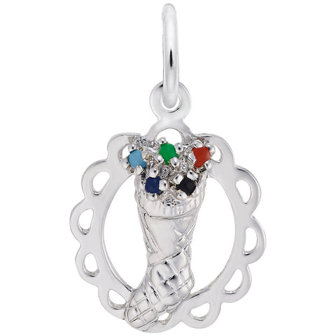 Christmas Stocking Charm In 14K White Gold